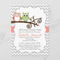 Owl Baby Shower Pink Invitation