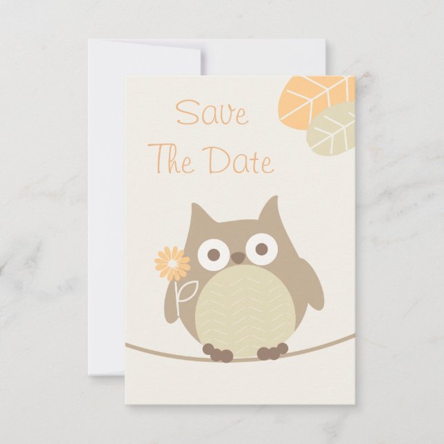 Owl Baby Shower Save The Date Neutral Gender (Front)