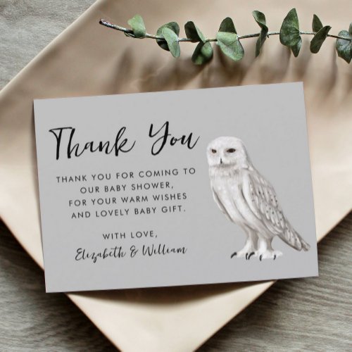 Owl Baby Shower Thank You Card