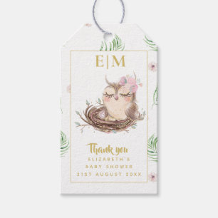 Owl Baby Thank You Gift Tags Favors Boy Girl