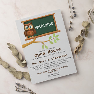 Owl Back To School Classroom Open House Invite