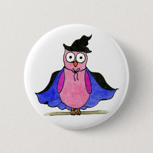 Owl Badge Button
