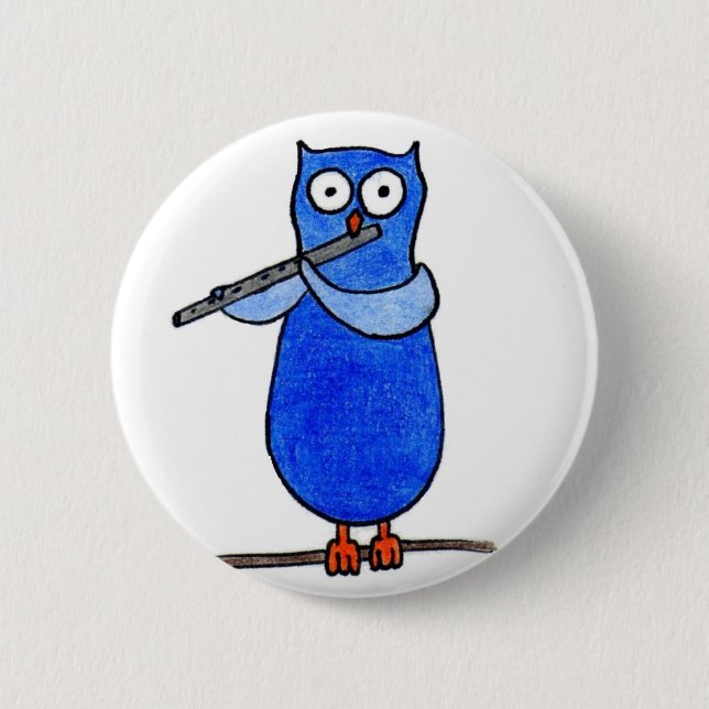 Owl Badge Pinback Button (Front)