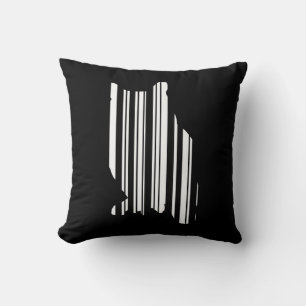 OWL BAR CODE Bird Barcode Avian Design Pattern Throw Pillow