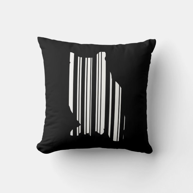 OWL BAR CODE Bird Barcode Avian Design Pattern Throw Pillow (Front)