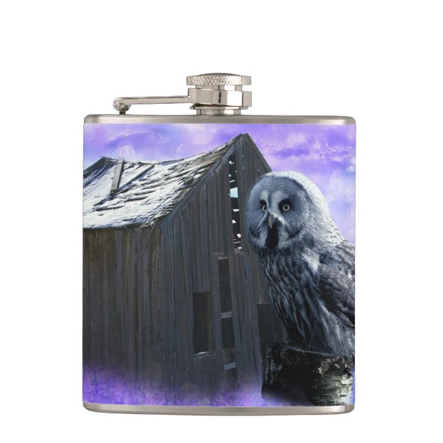 Owl Barn Shed Flask (Front)