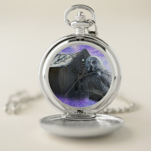 Owl Barn Shed Pocket Watch