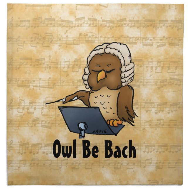 Owl Be Bach Napkin (Front)