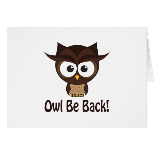 Owl Be Back Cards (Front Horizontal)