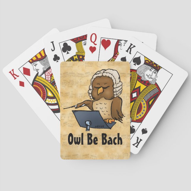 Owl Be Back Funny Cartoon Poker Cards (Back)