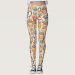 Owl Be Collection Leggings<br><div class="desc">A stunning combination of designer owls on golden tones with touches of orange and green.</div>