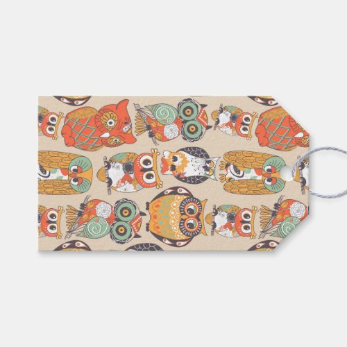 Owl Be Collection Modern Arty Owl Illustrations Gift Tags