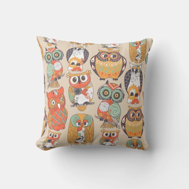Owl Be Collection Throw Pillow Cushion (Front)