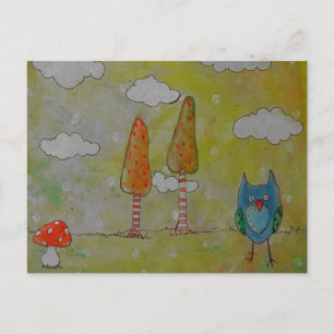 owl be darned postcard