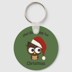 Owl be home for Christmas! Keychain