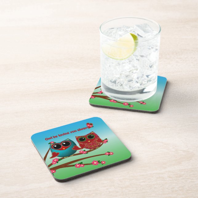 Owl be loving you-Coasters Beverage Coaster (Right Side)