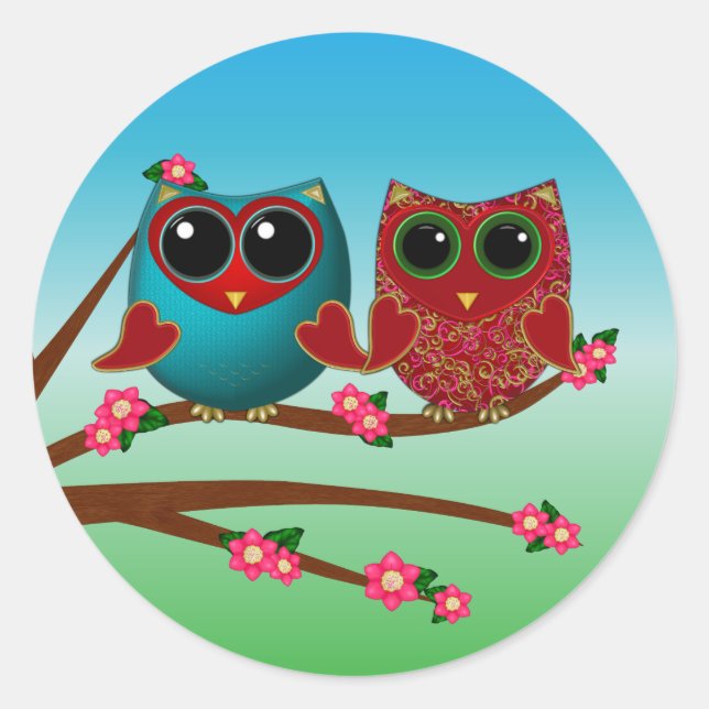 Owl be loving you-Round Stickers (Front)