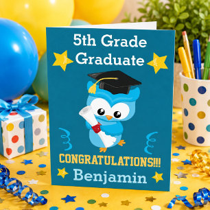 Owl Be Proud! Cute 5th Grade Graduation Card