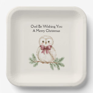 Owl Be Wishing Christmas Paper Plates