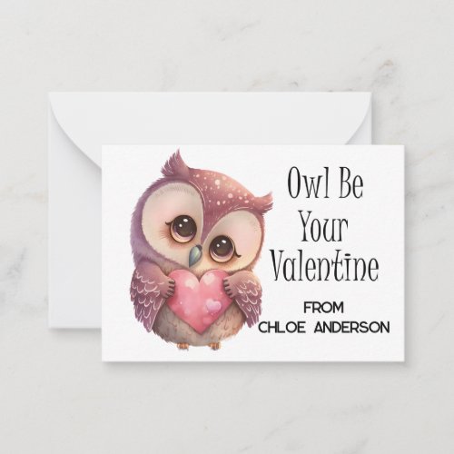Owl Be Your Valentine Note Card