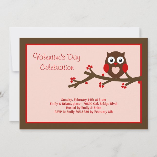 Owl Be Yours Valentine's Party Invitation (Front)