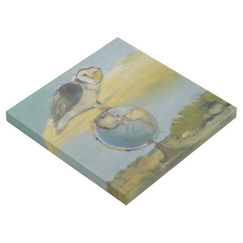 Owl Beach Earth Globe Bird Wildlife Painting Gallery Wrap