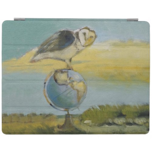 Owl Beach Earth Globe Bird Wildlife Painting iPad Smart Cover