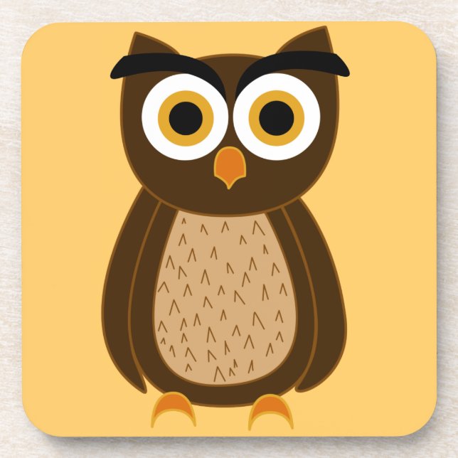 owl beverage coaster (Front)