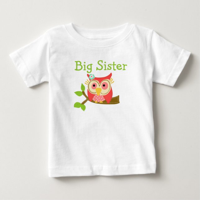 Owl Big Sister Baby T-Shirt (Front)