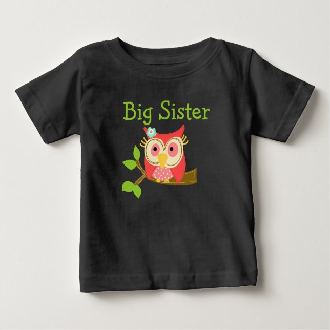 Owl Big Sister Baby T-Shirt (Front)