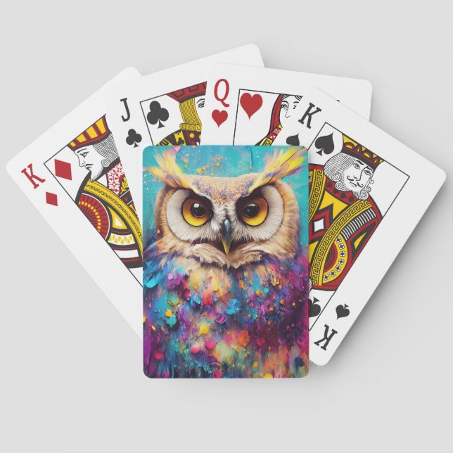 Owl Bird Animal Discovery Adventure Nature Planet  Poker Cards (Back)