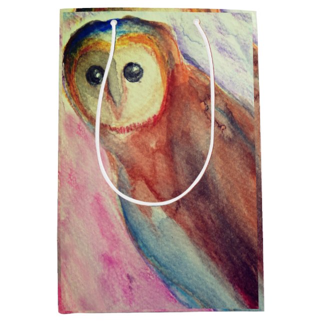 Owl Bird Art  Medium Gift Bag (Front)