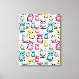 Owl Bird Colorful Design Canvas Print