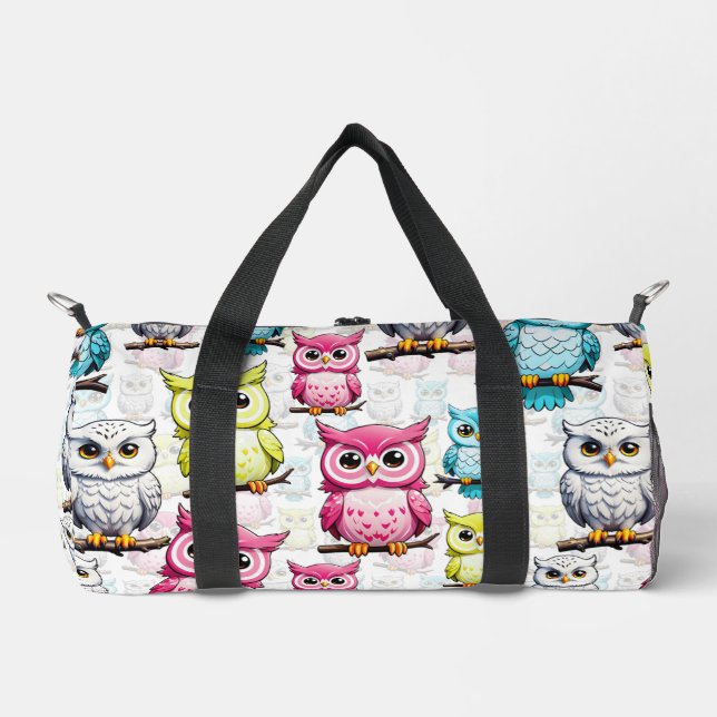 Owl Bird Colorful Design  Duffle Bag (Front)
