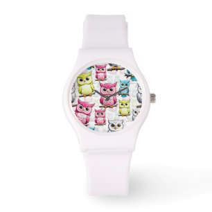 Owl Bird Colorful Design Watch