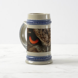 owl bird eyes eagle beer stein