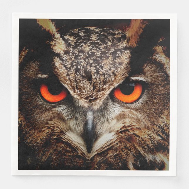 owl bird eyes eagle paper dinner napkins (Front)