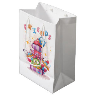 Owl & Bird Friends Cartoon Kids Medium Gift Bag