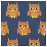 Owl Bird Kid Baby Nursery Navy Blue Fabric