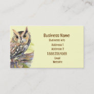 Owl, Bird, Nature, Wilderness, Environment Busines Business Card at Zazzle