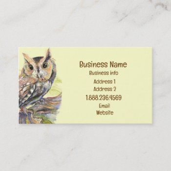 Owl  Bird  Nature  Wilderness  Environment Busines Business Card by countrymousestudio at Zazzle