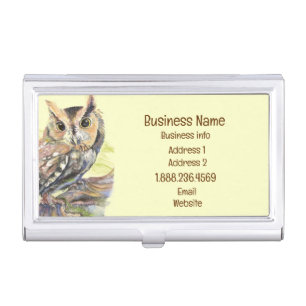 Owl, Bird, Nature, Wilderness, Environment Busines Business Card Case