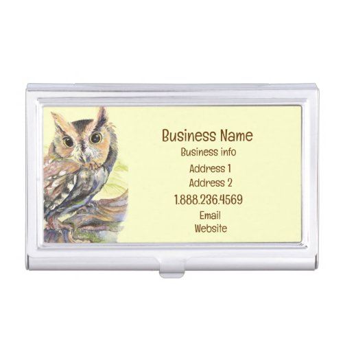 Owl Bird Nature Wilderness Environment Busines Business Card Case