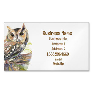 Owl, Bird, Nature, Wilderness, Environment Busines Business Card Magnet