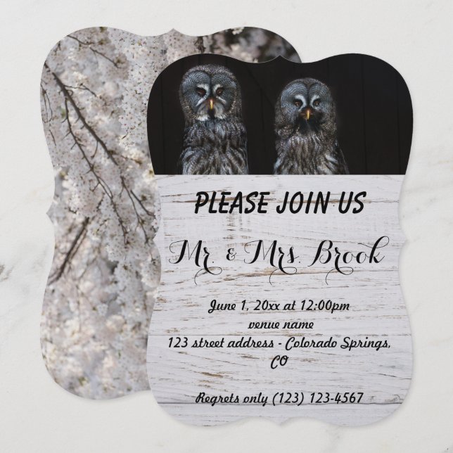 Owl Birds Love Branches Destiny Destiny's Invitation (Front/Back)