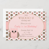 Owl Birthda Invitation Girl Birthday Party (Front/Back)