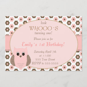 Owl Birthda Invitation Girl Birthday Party