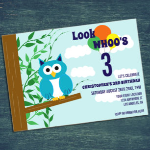 Owl Birthday Acrylic Invitations