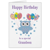 Owl Birthday Card for Grandparents