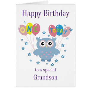 Owl Birthday Card for Grandparents